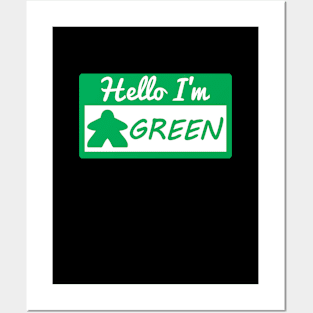 Green Player Tag Hello I'm Green Posters and Art